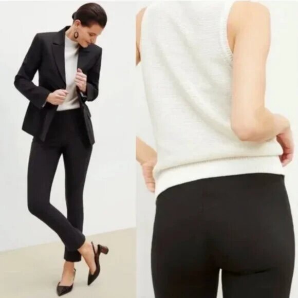 MM Lafleur Black Foster Pant 1X Stretch Office Business Casual Capsule Old Money - Picture 4 of 11